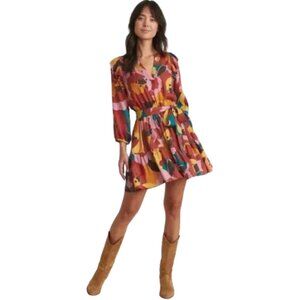 Marine Layer "Elise" Mini Dress in Exploded Floral (XS)